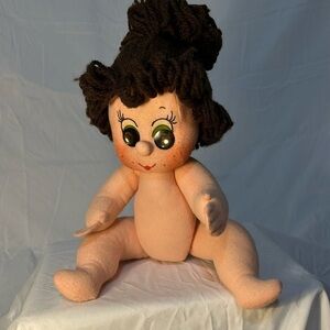 Aunt Sneeze Baby Doll Green Eyes Brown Yarn Hair Freckles Moveable Body Vintage